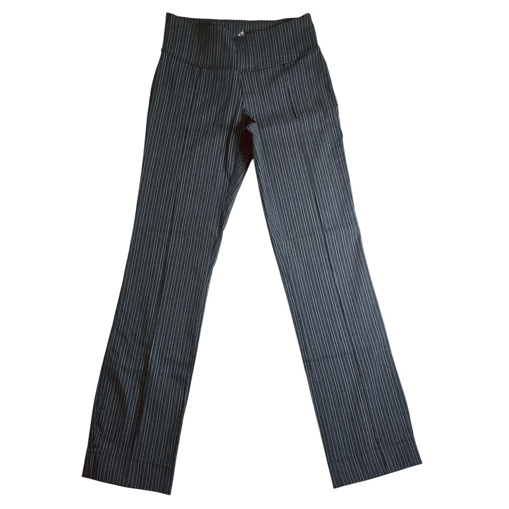 Jofit Womens Gray Pinstripe Pull On Straight Leg Stretch Golf Pants Size M